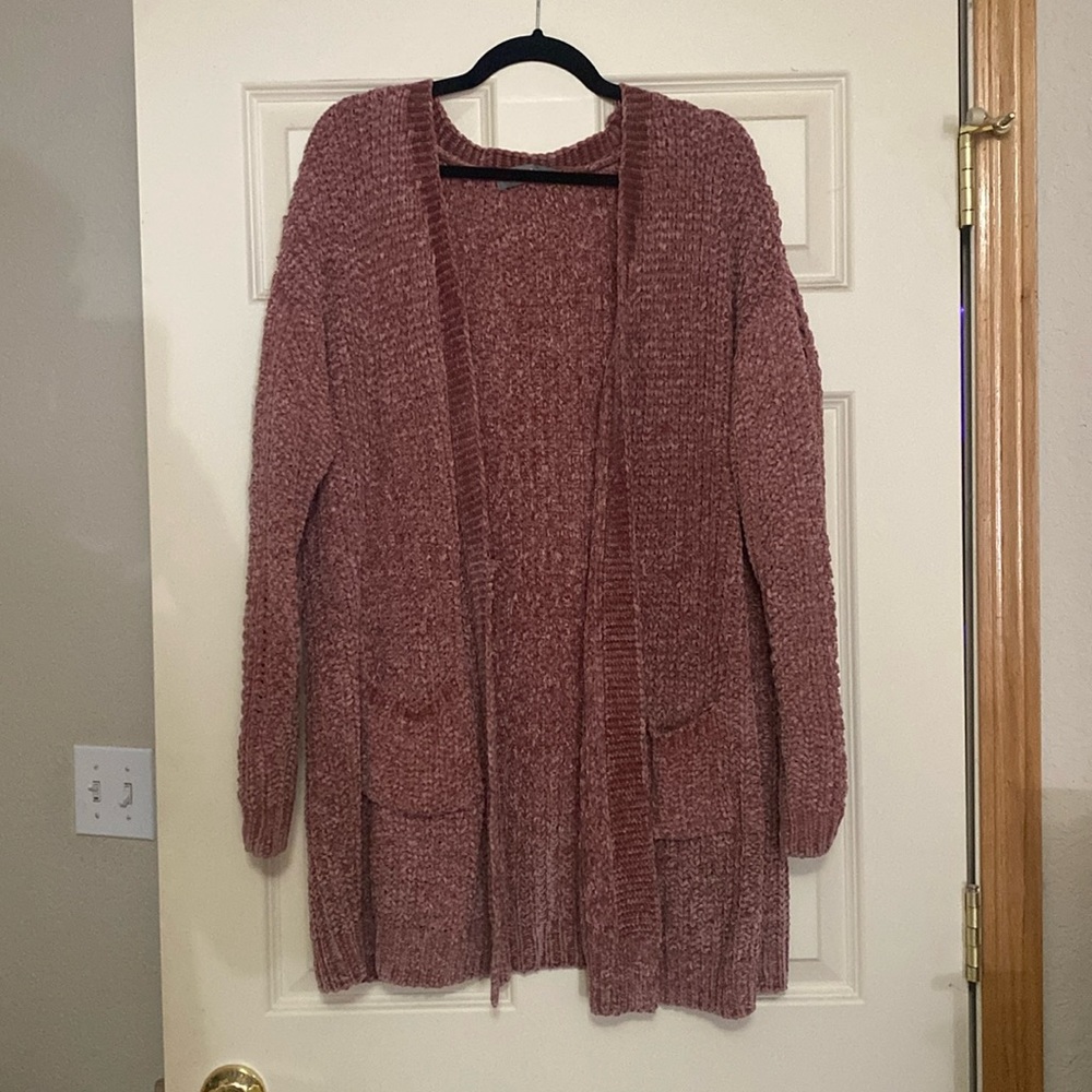 Mauve woman’s cardigan, super soft, size Large